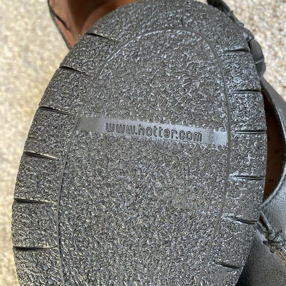 HOTTER Shake Mary Jane Women's 9.5  EU 39.5 Black Leather Flat Shoes Rubber Sole - Picture 11 of 15